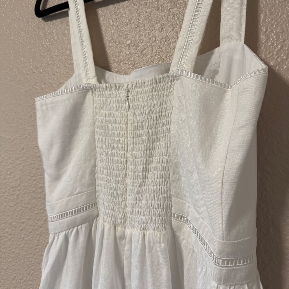 NWOT Reformation Everett Linen Midi Dress White A-Line Summer Vacation 8 Bridal - Picture 8 of 11